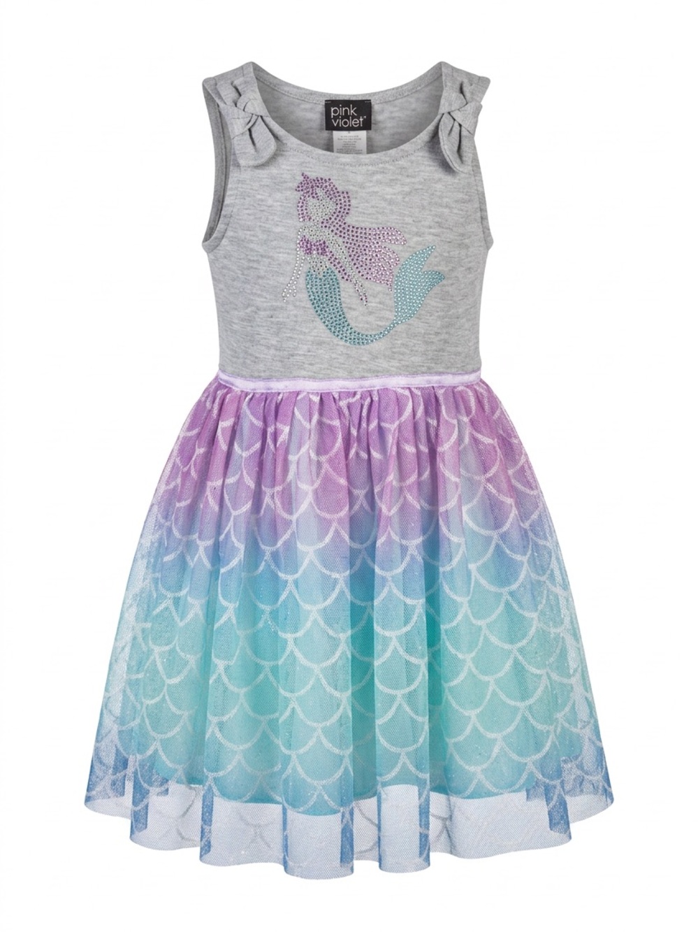 Pink Violet Girls' Gray & Purple Mermaid Ombre Dress